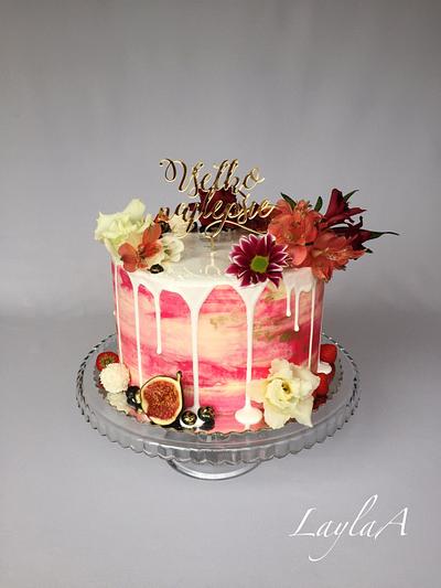 Flower drip cake  - Cake by Layla A