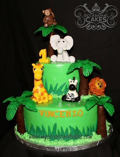 Jungle themed 1st birthday cake - Cake by Occasional Cakes
