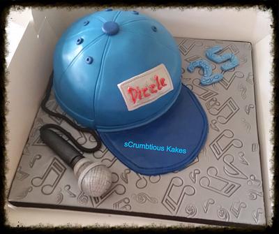Baseball Cap & Microphone - Cake by sCrumbtious Kakes