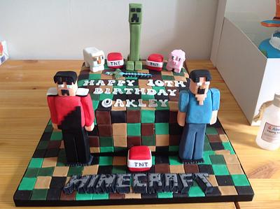 Oakleys mine craft cake - Cake by Iced Images Cakes (Karen Ker)