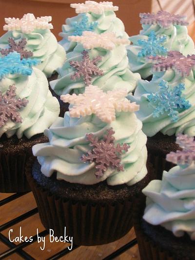 Jewel Tone Snowflake Cupcakes - Cake by Becky Pendergraft