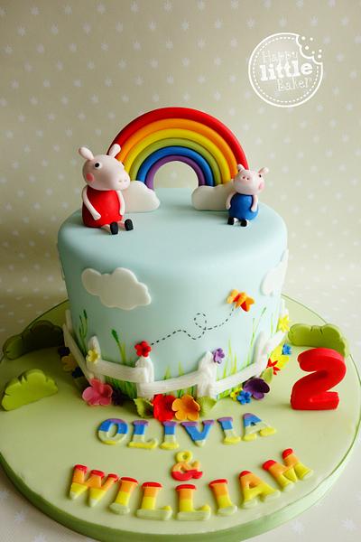 Peppa and George Pig cake - Cake by Happy Little Baker