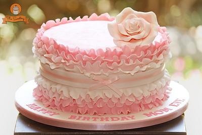 Pink Ombre Ruffles Cake - Cake by The Sweetery - by Diana