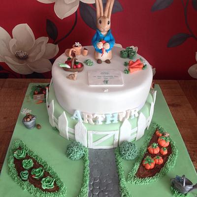 Peter rabbit christening cake - Cake by silversparkle