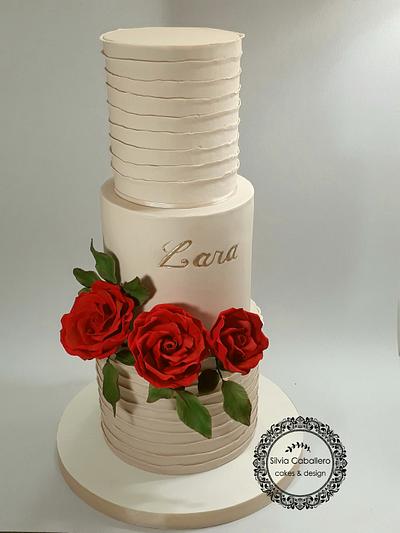 Red roses for Lara - Cake by Silvia Caballero