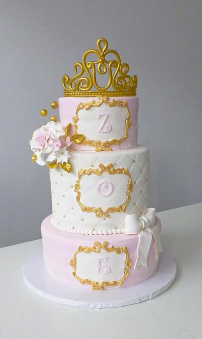 Pink and gold princess cake - Cake by ESB Creations