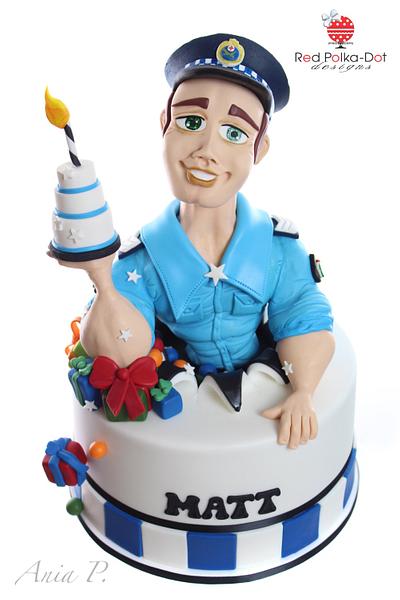 Policeman - its his birthday! - Cake by RED POLKA DOT DESIGNS (was GMSSC)
