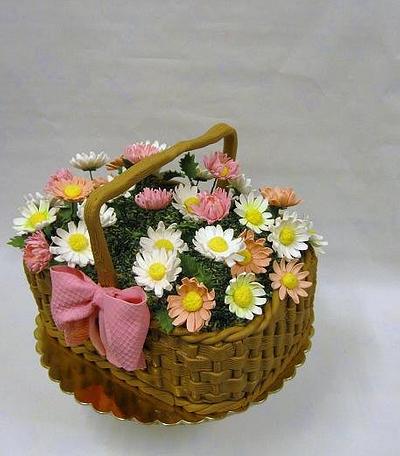 Basket with daisies. - Cake by Wanda