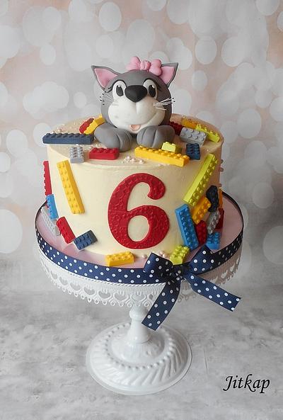 Cat and lego cake - Cake by Jitkap
