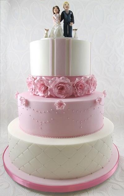 Pink Wedding cake with custom topper - Cake by Natasha Shomali
