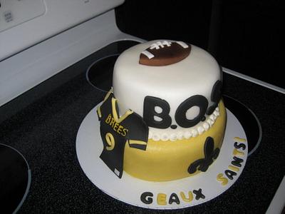 Geaux Saints -Black & Gold Birthday - Cake by paulaj