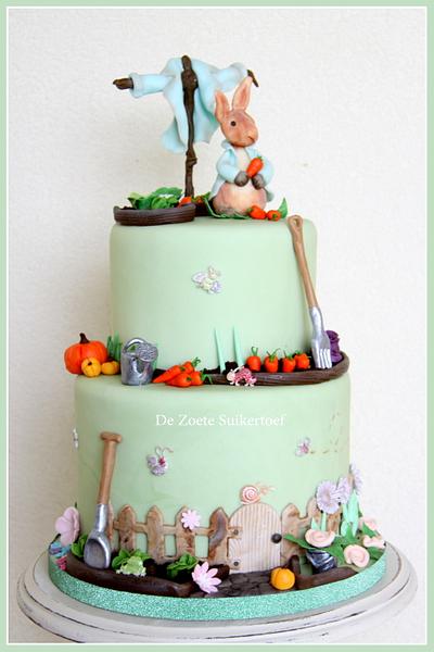 Rabbit cake for a little boy - Cake by De Zoete Suikertoef