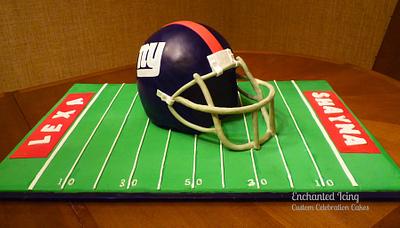 Giants Football Helmet - Cake by Enchanted Icing