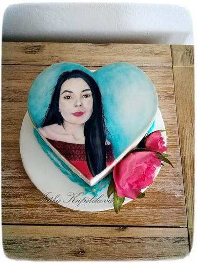 Sweet cake portrait for a beautiful lady - Cake by Jitka