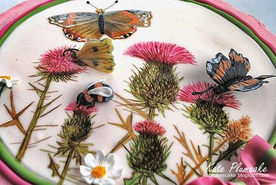 Cake with thistles and insects - Cake by Kate Plumcake