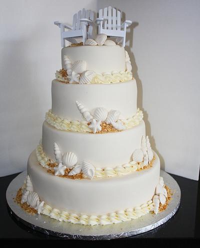 Seaside Wedding Cake - Cake by SugarKiss Bakeshop