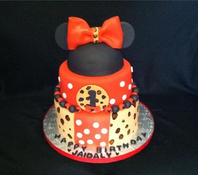 Minnie Mouse Leopard Print Cake - Cake by Nani's Cakes