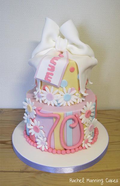 70th Birthday Cake - Cake by Rachel Manning Cakes