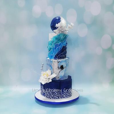 Royal Blue Wedding Cake - Cake by Urvi Zaveri 