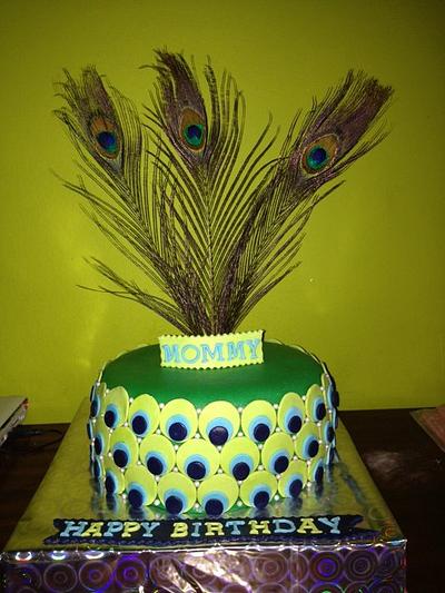 simple peacock inspired ... for simple mom - Cake by MARGOT