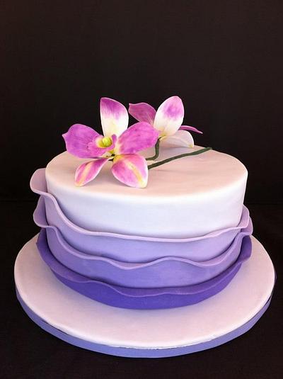 Purple Ruffle Cake - Cake by memphiscopswife