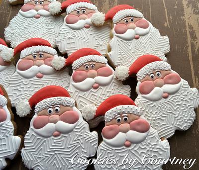 Santa cookies with beard detail - Cake by CookiesByCourtney