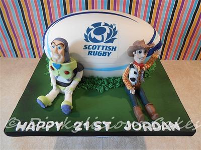 Toy story/ rugby ball cake - Cake by Dinkylicious Cakes