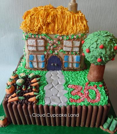 Country Cottage and garden - Cake by Deb