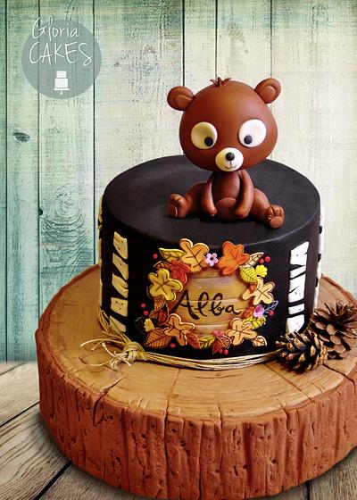 Country cake with little bear - Cake by GloriaCakes