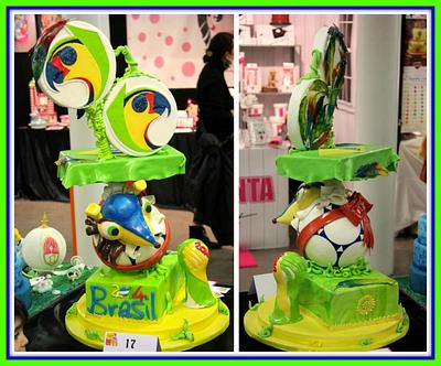 mondiali di calcio 2014  e  FULECO la mascotte!  - Cake by La borsa di Mary Poppins...dalla cucina al fimo