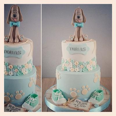 Baby's dog for christening - Cake by Myskabakery