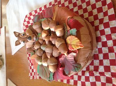 Squirrel and acorn cake - Cake by Michelle