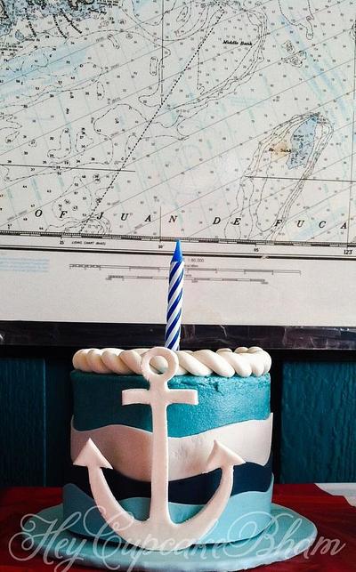 Nautical Smash Cake - Cake by Heycupcakebham