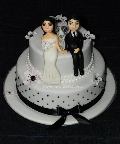 Black white wedding - Cake by katarina139