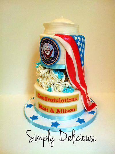 USN Bridal/Enlistment - Cake by Simply Delicious Cakery