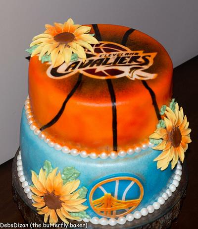 Basketball Themed Wedding Cake - Cake by The Butterfly Baker 