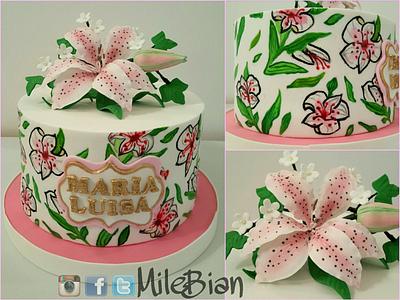 Hand Painted Flowers - Cake by MileBian