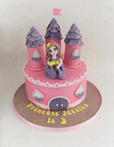 Princess Cake and big blue eyed Princess - Cake by Candy's Cupcakes