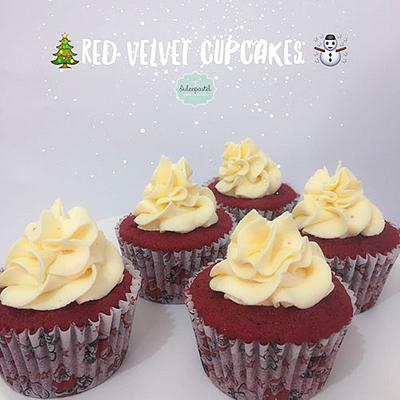 Cupcakes Navideños Red Velvet - Cake by Dulcepastel.com