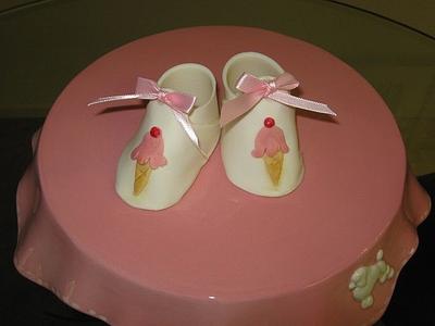 Ice Cream Cone Gumpaste Baby Shoes - Cake by Cakeicer (Shirley)