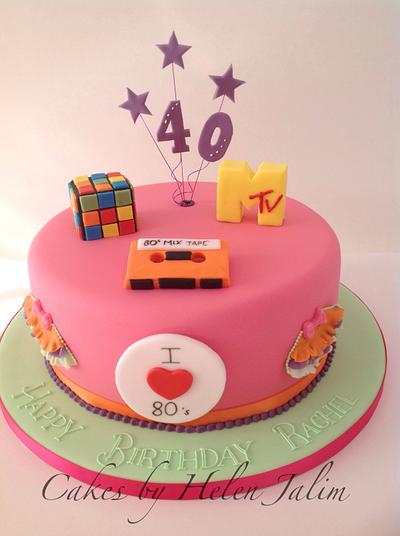 80,s pink  - Cake by helen Jane Cake Design 