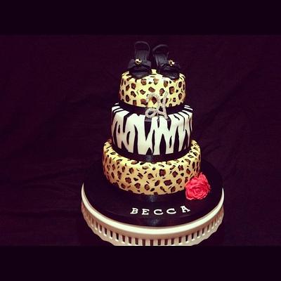 leopard and zebra print shoe cake :O)  - Cake by Rachael Osborne