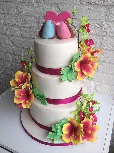 Tropical wedding cake - Cake by Cake Garden 