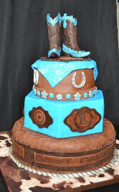 Western Cowgirl Birthday Cake - Cake by Jenny Kennedy Jenny's Haute Cakes