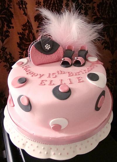 Girlie Birthday Cake with Handmade shoes and handbag - Cake by Floriana Reynolds