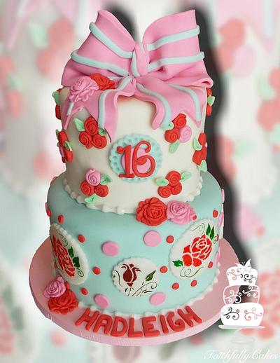 Shabby Chic Vintage 16th Birthday Cake - Cake by FaithfullyCakes