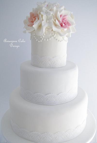 Vintage Rose Wedding Cake - Cake by aimeejane