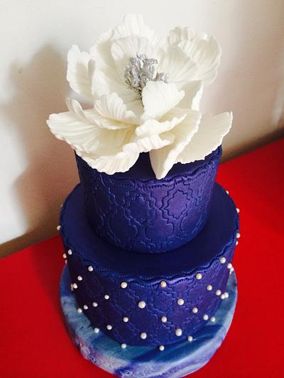 Wedding blue cake - Cake by El món dolç de Claudia