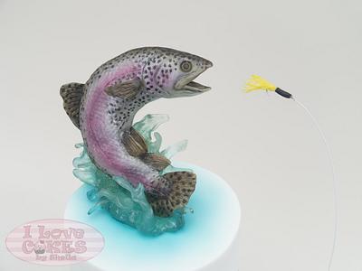 Rainbow Trout Fishing Cake - Cake by I Love Cakes by Sheila