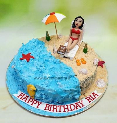 Beach theme cake - Cake by Sweet Mantra Homemade Customized Cakes Pune